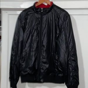 Structure rain jacket mock neck